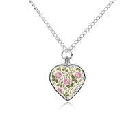 FodPand Collane con urna botanica con erbe floreali personalizzate per ceneri commemorative con kit di riempimento, catena regolabile da 70,1 cm, gioiello funerario per cremazione, ciondolo a forma di