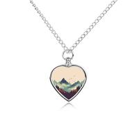 FodPand Collane con urna di montagna personalizzate per ceneri commemorative con kit di riempimento, catena regolabile da 70,1 cm, gioiello funerario per cremazione, ciondolo a forma di cuore per cani