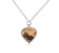 FodPand Collane con urna per moto personalizzate per ceneri commemorative con kit di riempimento, catena regolabile da 70,1 cm, gioiello funerario per cremazione, ciondolo a forma di cuore per cani e