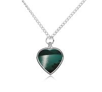 FodPand Collane con urna verde nerastro personalizzato per ceneri commemorative collana per animali domestici con kit di riempimento catena regolabile 70,1 cm catena funeraria gioielli cremazione