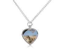 FodPand Collane personalizzate con urna di ghepardo per ceneri commemorative per animali domestici, con kit di riempimento, catena regolabile da 70,1 cm, gioiello funerario per cremazione, ciondolo a