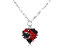 FodPand Collane personalizzate con urna di squalo rosso-nero per ceneri commemorative collana per animali domestici con kit di riempimento catena regolabile 70,1 cm catena funeraria gioielli