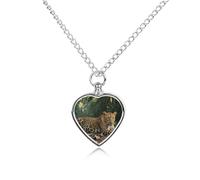 FodPand Collane personalizzate con urna leopardata della giungla per ceneri commemorative, collana per animali domestici, con kit di riempimento, catena regolabile da 70 cm, gioiello funerario per