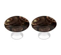 FodPand Confezione da 2 pomelli per armadietti da 2,8 cm, a foro singolo, maniglie decorative per cassetti, ingranaggi decorativi, in bronzo, pomelli per mobili del secolo per comò, cucina, bagno