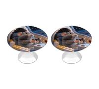 FodPand Confezione da 2 pomelli per armadietti da 2,8 cm, con foro singolo, maniglie decorative 3D per mobili a forma di porcellino d'India, per cassettiera, cucina, bagno, armadio, armadio, porta