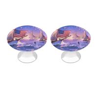 FodPand Confezione da 2 pomelli per armadietti da 2,8 cm, con foro singolo, maniglie decorative per mobili dell'America Independence Day, per comò, cucina, bagno, armadio, armadio, armadietto, porta