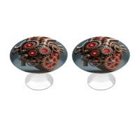 FodPand Confezione da 2 pomelli per armadietti da 2,8 cm, con foro singolo, maniglie decorative Steampunk Gear a forma di cuore, per cassettiera, cucina, bagno, armadio, armadio, porta hardware