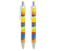 FodPand Penne a sfera retrattili con clip da tasca, penna gel nera da 0,5 mm, punta fine ad asciugatura rapida, inchiostro liquido ad asciugatura rapida, penne a sfera a onde colorate, scrittura