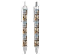 FodPand Penne a sfera retrattili con clip da tasca, penna gel nera, punta fine da 0,5 mm, inchiostro liquido ad asciugatura rapida, per chitarra sulla spiaggia, scrittura fluida, forniture per ufficio