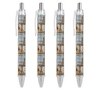 FodPand Penne a sfera retrattili con clip da tasca, penna gel nera, punta fine da 0,5 mm, inchiostro liquido ad asciugatura rapida, per chitarra sulla spiaggia, scrittura fluida, forniture per ufficio