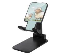 FodPand Supporto regolabile per telefono cellulare con pecore e agnello per scrivania, portatile, universale, per viaggi in aereo, compatibile con 4-8 smartphone e tablet, nero