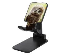 FodPand Supporto regolabile per telefono cellulare con veri gufi, per scrivania, portatile, universale, per cellulare, per viaggi in aereo, compatibile con 4-8 smartphone e tablet, nero
