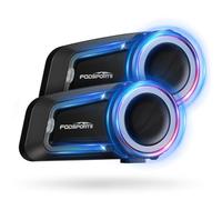 Fodsports FX7 Interfono Moto Mesh, Auricolari Casco per 10 Motociclisti, Dual Chips BT5.4 Sistema di Comunicazione, Audio Multitasking, Condivisione della Musica, FM Radio, IP67, Universale, Coppia