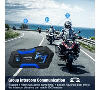 Fodsports Interfono per casco FX4 Pro Interfono per casco da moto da 1000 m Interfono per casco Bluetooth Intercomunicador 4 motociclisti che parlano allo stesso tempo con la radio FM