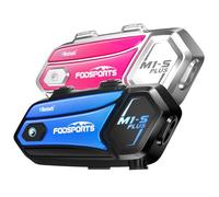 Fodsports M1-S Plus Interfono Moto con Condivisione Musica,Auricolare Casco Bluetooth Coppia,2000M Sistema di Comunicazione Casco,Fino a 10 Persone, Audio Multitasking Cablato,Universale Sciare/ATV