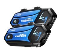 Fodsports M1-S Plus Interfono Moto Coppia, 2000m Interfono Casco Moto per 10 Persone, Auricolare Moto con Condivisione Musicale, Cuffie Casco Moto con Radio FM, CVC-Riduzione del Rumore, 2 Pezzi