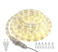 FOEERS LED Rope Light Outdoor Waterproof 9.8ft 108 LED Connectable 220V High Voltage Diameter 13mm Indoor Warm White Color Soft Flexible for Bedroom Christmas Holiday Garden Patio Camping Decor