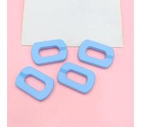 FOELANNE 20x30mm Oval Acrylic Chain Links Rings Multicolor 100pcs(Blue)