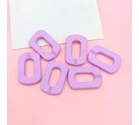 FOELANNE 20x30mm Oval Acrylic Chain Links Rings Multicolor 100pcs(Deep Purple)