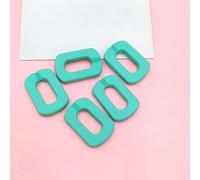 FOELANNE 20x30mm Oval Acrylic Chain Links Rings Multicolor 100pcs(Lake Blue)