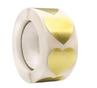 FOELANNE Adesivi sigillanti per buste, Etichette Goffratrici Oro 2,5 cm Etichette Sigillanti Circolari a Forma di Cuore Confezione da 100-500 Pezzi(B-200pcs)
