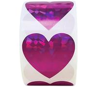 FOELANNE Adesivi sigillanti per buste, Etichette sigillanti laser a forma di cuore 500 pezzi Multicolor 1-1,5 pollici(1 5inch Purple)