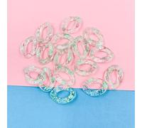 FOELANNE Anelli a Catena a Maglia Rapida in Acrilico 50 Pezzi di Dimensioni Multiple Multicolori for la creazione di Gioielli(Transparent Light Green,Small Size 17 * 23mm/50pcs)