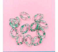FOELANNE Anelli a Catena a Maglia Rapida in Acrilico 50 Pezzi di Dimensioni Multiple Multicolori for la creazione di Gioielli(Transparent Green,Size 21 * 30mm/50pcs)