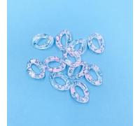 FOELANNE Anelli a Catena a Maglia Rapida in Acrilico 50 Pezzi di Dimensioni Multiple Multicolori for la creazione di Gioielli(Transparent Pink,Small Size 17 * 23mm/50pcs)