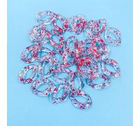 FOELANNE Anelli a Catena a Maglia Rapida in Acrilico 50 Pezzi di Dimensioni Multiple Multicolori for la creazione di Gioielli(Transparent Bright Red,Small Size 17 * 23mm/50pcs)