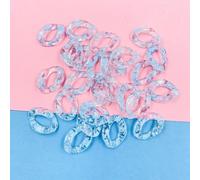FOELANNE Anelli a Catena a Maglia Rapida in Acrilico 50 Pezzi di Dimensioni Multiple Multicolori for la creazione di Gioielli(Transparent Light Blue,Size 21 * 30mm/50pcs)