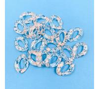 FOELANNE Anelli a Catena a Maglia Rapida in Acrilico 50 Pezzi di Dimensioni Multiple Multicolori for la creazione di Gioielli(Transparent Orange,Size 21 * 30mm/50pcs)