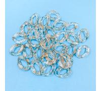 FOELANNE Anelli a Catena a Maglia Rapida in Acrilico 50 Pezzi di Dimensioni Multiple Multicolori for la creazione di Gioielli(Transparent Coffee,Size 21 * 30mm/50pcs)