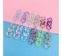 FOELANNE Anelli a Catena a Maglia Rapida in Acrilico 50 Pezzi di Dimensioni Multiple Multicolori for la creazione di Gioielli(Mixed Colors,Small Size 17 * 23mm/50pcs)