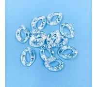 FOELANNE Anelli a Catena a Maglia Rapida in Acrilico 50 Pezzi di Dimensioni Multiple Multicolori for la creazione di Gioielli(Transparent White,Size 21 * 30mm/50pcs)