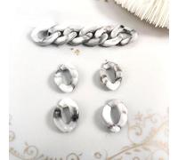 FOELANNE Anelli di Collegamento a Catena in Acrilico Multicolore da 10x14 mm 1000 Pezzi for la creazione di Gioielli(Gray)