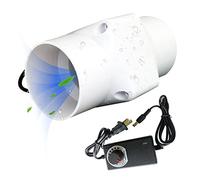 FOELANNE cambiare il ventilatore del bagno, Ventilatore di scarico in linea da 2 pollici 12V 32CFM bianco con 2 tubi adattatori(Adjustable Speed,Only fan)