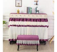 FOELANNE copertura antipolvere per pianoforte, Copertura antipolvere universale for pianoforte e sgabello in pizzo multicolore(Purple)