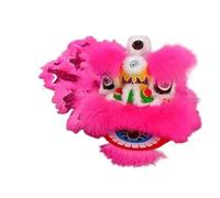 FOELANNE Costume da mascotte per la danza del leone, Set costume da danza del leone con tamburo gong 12 pollici multicolore(Orange)