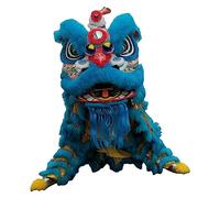 FOELANNE Costume da mascotte per la danza del leone, Testa di bambù in lana del costume danza leone for lo spettacolo capodanno cinese multicolore(A)