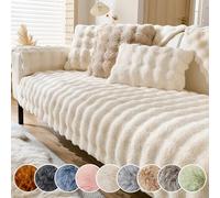 FOELANNE cucito il divano, Copridivano 1 2 3 4 Cuscini for divano con cuscini posteriori, copridivano in velluto a coste lavabili in lavatrice antiscivolo(Beige,Pillowcase50*30cm)