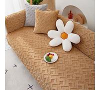 FOELANNE cucito il divano, For divano a 3 posti con cuscino e gonna, universale for tutte le stagioni, diverse misure tra cui scegliere(Brown,110 * 160cm)