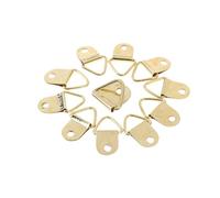 FOELANNE Gancio a Sega per Quadri, Ganci for cornici triangolari con Anello a D for specchietti for Pittura a Olio, 10/100 Pezzi, Dorati, 10 mm x 20 mm.(10pcs)