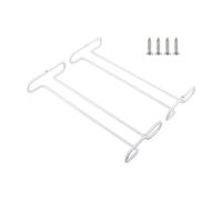 FOELANNE Il bicchiere, Portabicchieri da vino sotto il mobile in metallo Space Bianco/Nero Gancio doppio/singolo 2 pz(White,Double hook)