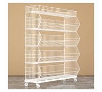 FOELANNE Le verdure, Carrello porta snack con 4 o 5 ripiani, nero e bianco, diverse dimensioni(5 Tier White,L60cm(23.6in))