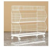 FOELANNE Le verdure, Carrello portafrutta in filo metallico bianco con ruote for riporre frutta e verdura, diverse misure(90x45x80cm)