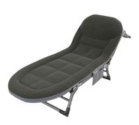 FOELANNE letto di campeggio pieghevole, Lettino da campeggio pieghevole portatile con materasso e cuscino regolabile 200 kg grigio scuro 200x62 cm