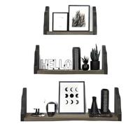 FOELANNE libreria a Muro, Set di 3 mensole galleggianti allargate in Legno, mensole da Parete Decorative in Legno for casa, Bagno, Camera da Letto, Soggiorno