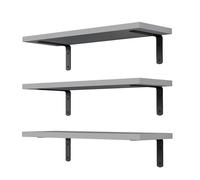 FOELANNE libreria a Muro, Set di 3 mensole galleggianti in Legno, Decorazione for la casa, mensole portaoggetti a Parete for Bagno, Soggiorno, Camera da Letto(Grey)