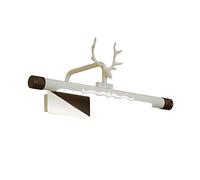 FOELANNE Luci da bagno, Faro a specchio a LED con testa di cervo, motivo legno caffè, 40-82 cm(A,63cm)
